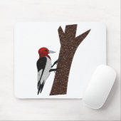 Red Headed Woodpecker Mousepad (Mit Mouse)