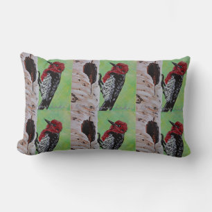 Red Headed Woodpecker Pillow Lendenkissen