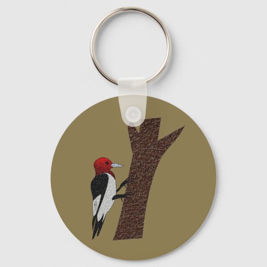 Red Headed Woodpecker Schlüsselanhänger (Vorderseite)