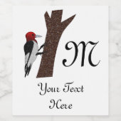 Red Headed Woodpecker Weinetikett (Einzelnes Label)