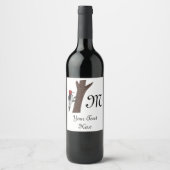 Red Headed Woodpecker Weinetikett (Vorderseite)