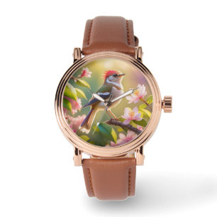 Red Header Buff Chested Warbler Fantasy Bird Armbanduhr