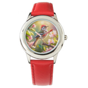 Red Header Buff Chested Warbler Fantasy Bird Armbanduhr