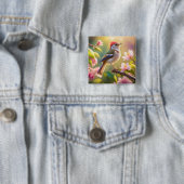 Red Header Buff Chested Warbler Fantasy Bird Button (Beispiel)
