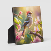 Red Header Buff Chested Warbler Fantasy Bird Fotoplatte (Vorderseite)
