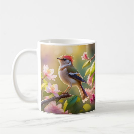 Red Header Buff Chested Warbler Fantasy Bird Kaffeetasse (Links)