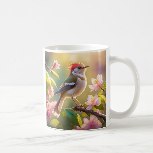 Red Header Buff Chested Warbler Fantasy Bird Kaffeetasse (Rechts)
