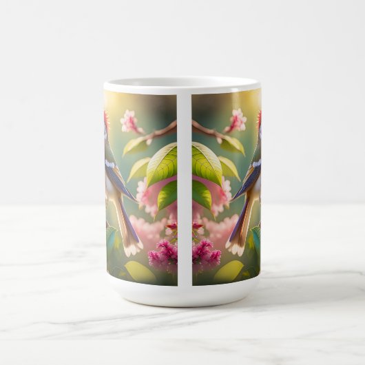 Red Header Buff Chested Warbler Fantasy Bird Kaffeetasse (Mittel)