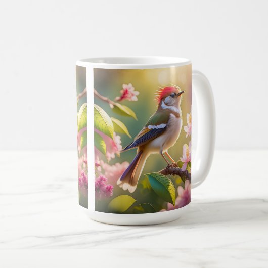Red Header Buff Chested Warbler Fantasy Bird Kaffeetasse (VorderseiteRechts)