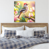 Red Header Buff Chested Warbler Fantasy Bird Leinwanddruck (Insitu (Schlafzimmer))