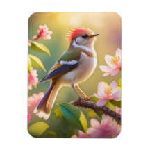 Red Header Buff Chested Warbler Fantasy Bird