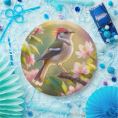Red Header Buff Chested Warbler Fantasy Bird Pappteller (Party)
