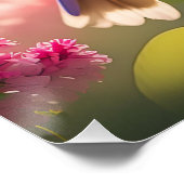 Red Header Buff Chested Warbler Fantasy Bird Poster (Ecke)