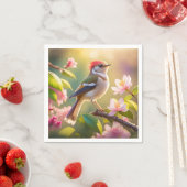 Red Header Buff Chested Warbler Fantasy Bird Serviette (Beispiel)