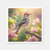 Red Header Buff Chested Warbler Fantasy Bird Serviette (Vorderseite)