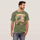 Red Header Buff Chested Warbler Fantasy Bird T-Shirt (Vorne ganz)