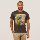 Red Header Buff Chested Warbler Fantasy Bird T-Shirt (Vorne ganz)