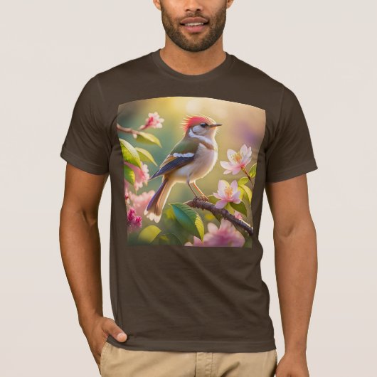 Red Header Buff Chested Warbler Fantasy Bird T-Shirt (Vorderseite)