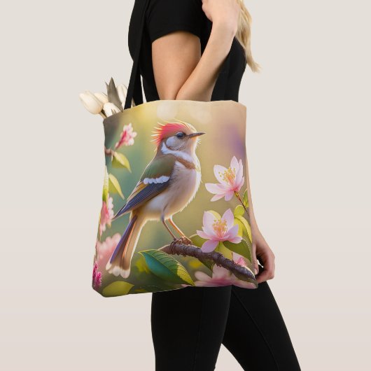 Red Header Buff Chested Warbler Fantasy Bird Tasche (Von Nahem)