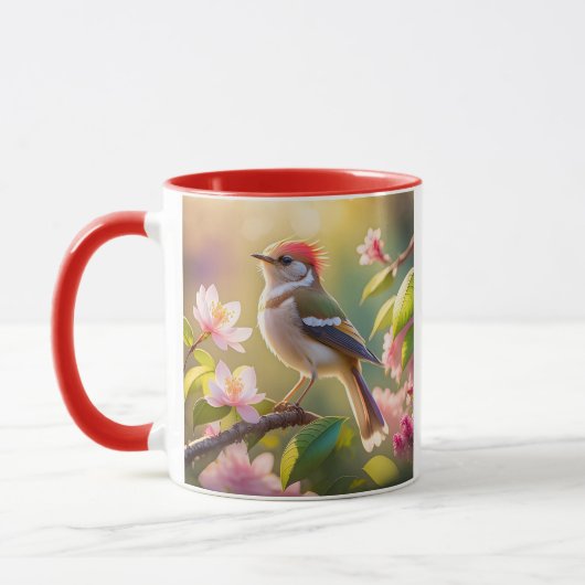 Red Header Buff Chested Warbler Fantasy Bird Tasse (Links)