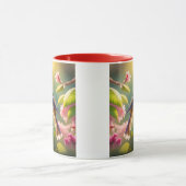 Red Header Buff Chested Warbler Fantasy Bird Tasse (Zentrum)
