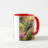 Red Header Buff Chested Warbler Fantasy Bird Tasse (VorderseiteRechts)