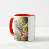 Red Header Buff Chested Warbler Fantasy Bird Tasse (Vorderseite Links)