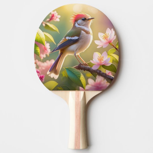 Red Header Buff Chested Warbler Fantasy Bird Tischtennis Schläger (Vorderseite)