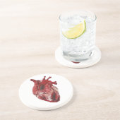 Red Healthy Heart Getränkeuntersetzer (Seite)