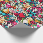 Red Heart Alice Tee Party Thema Geschenkpapier (Ecke)