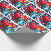 Red Heart and Chrome Stethoscope Healthcare Geschenkpapier (Ecke)