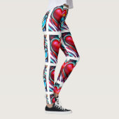 Red Heart and Chrome Stethoscope Healthcare Leggings (Rechts)