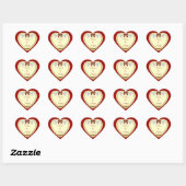 Red Heart and Doves Custom Wedding Stickers (Blatt)