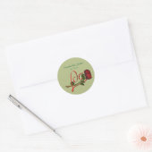 Red Heart And Roses Personalized Wedding Runder Aufkleber (Umschlag)