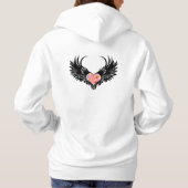 Red heart angel black wings hoodie (Rückseite)