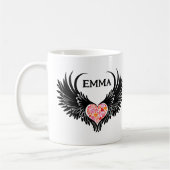 Red heart angel black wings kaffeetasse (Links)