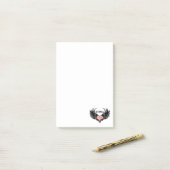 Red heart angel black wings post-it klebezettel (Auf Schreibtisch)
