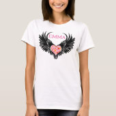 Red heart angel black wings T-Shirt (Vorderseite)