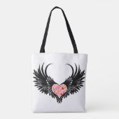 Red heart angel black wings tasche (Rückseite)