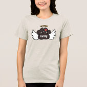 Red Heart Angel Wings Paw Name Dog Memorial Tri-Blend Shirt (Vorderseite)