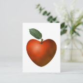 Red Heart Apple - Postkarte (Stehend Vorderseite)