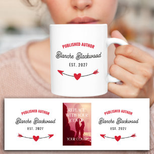 Red Heart Arrow Veröffentlichter Autor Ihr Buchcov Kaffeetasse