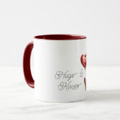 Red Heart Balloon Black Girl Valentine Hugs Kisses Tasse (Vorderseite Links)