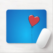 Red Heart Balloon Mousepad (Mit Mouse)