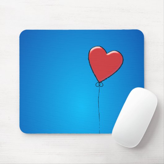 Red Heart Balloon Mousepad (Mit Mouse)