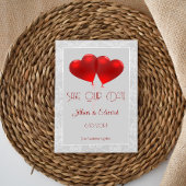 Red Heart Balloons Ankündigung Datum freihalten