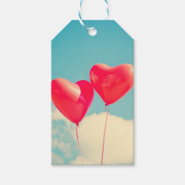 Red Heart Balloons gegen Wolken Himmel Geschenkanhänger