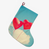 Red Heart Balloons gegen Wolken Himmel Großer Weihnachtsstrumpf (Vorderansicht (hängend))