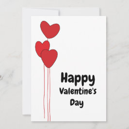 Red Heart Balloons Happy Valentines Day Feiertagskarte