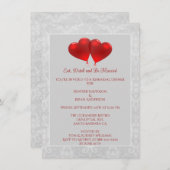 Red Heart Balloons Rehearsal Dinner Invitation Einladung (Vorne/Hinten)